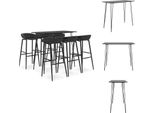 Vidaxl Set Da Bar 7 Pezzi Nero - Gruppi Da Pranzo