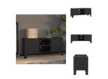 Vidaxl Mobile Tv In Stile Industriale Nero 105X35X42 Cm In Metallo - Mobili Tv