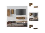 Vidaxl Set Di Mobili Tv 4 Pezzi In Legno Di Quercia Fumé - Mobili Tv