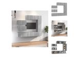Vidaxl Set Di Mobili Tv 8 Pezzi In Legno Grigio Sonoma - Mobili Tv