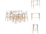 Vidaxl Set Da Bar 7 Pezzi Bianco - Gruppi Da Pranzo