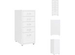 Vidaxl Armadio Per Archiviazione Con Rotelle Bianco 28X41X69 Cm In Metallo - Armadi Per Archiviazione