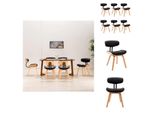 Vidaxl Sedie Da Pranzo 6 Pezzi In Legno Curvato Nero E Pelle Finta - Sedie Da Pranzo