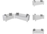 Vidaxl Set Di Divani In Pelle Finta 3 Posti + 2 Posti Bianco - Divani