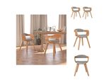 Vidaxl Sedie Da Pranzo 2 Pz. Bentwood E Tessuto Color Taupe - Sedie Da Pranzo