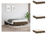 Vidaxl Struttura Letto In Tessuto Marrone Scuro 140X190 Cm - Letti E Strutture Letto