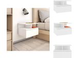 Vidaxl Comodino Sospeso Bianco 40X31X27 Cm Materiale Legno - Comodini