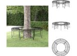 Vidaxl Panchina Per Alberi Rotonda Ø160 Cm In Acciaio Nero - Panchine Da Giardino