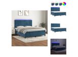 Vidaxl Letto A Molle Insacchettate Con Materasso E Led In Velluto Blu Scuro 160X200 Cm - Letti & Strutture Letto