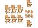 Vidaxl Sedie Da Giardino Con Cuscini Bianchi Crema 6 Pz. Sedie Da Giardino In Legno Massiccio Di Teak