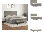 Vidaxl Letto A Molle Con Materasso Grigio Chiaro 160X200 Cm In Velluto - Letti E Strutture Letto