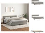 Vidaxl Letto A Molle Con Materasso Grigio Chiaro 160X200 Cm In Velluto - Letti E Strutture Letto