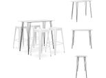 Vidaxl Set Da Bar 5 Pezzi Bianco - Gruppi Da Pranzo