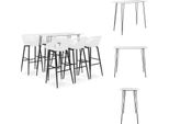 Vidaxl Set Da Bar 7 Pezzi Bianco - Gruppi Da Pranzo