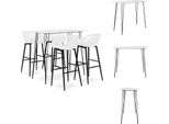 Vidaxl Set Da Bar 5 Pezzi Bianco - Gruppi Da Pranzo