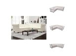 Vidaxl Divano Angolare Chesterfield 5 Posti In Pelle Finta Bianco - Divani