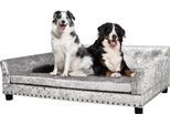 Wisfor Divano Per Animali Domestici Con Schienale, Divano Per Cani Con Struttura In Legno, Materassino Per Cani, Xl: 120 X 74 X 40 Cm
