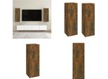 Vidaxl Mobili Tv 2 Pz. Rovere Affumicato 30,5X30X90 Cm Materiale A Base Di Legno - Mobile Tv - Mobili Tv - Porta Tv