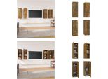 Vidaxl Mobili Tv 4 Pz. Rovere Fumé 30,5X30X90 Cm - Mobile Tv - Mobili Tv - Mobili Tv - Porta Tv