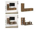 Vidaxl Set Di Mobili Tv 3 Pezzi In Legno Di Quercia Affumicato - Set Di Mobili Tv - Mobile Tv - Supporto Tv