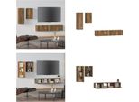 Vidaxl Set Di Mobili Tv 4 Pezzi In Legno Di Quercia Fumé - Mobile Tv - Mobili Tv - Mobili Tv - Mobili Tv