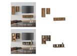 Vidaxl Set Di Mobili Tv 4 Pezzi In Legno Di Quercia Affumicato - Set Di Mobili Tv - Set Di Mobili Tv - Set Di Mobili Tv - Mobile Hifi