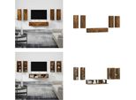 Vidaxl Set Di 6 Pezzi Per Mobile Tv In Legno Di Quercia Affumicato - Set Di Mobili Tv - Mobile Tv - Supporto Tv
