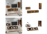Vidaxl Set Di Mobili Tv 4 Pezzi In Legno Di Quercia Fumé - Set Di Mobili Tv - Mobile Tv - Supporto Tv