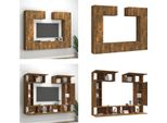 Vidaxl Set Di Mobili Tv 6 Pezzi In Rovere Fumé - Set Di Mobili Tv - Set Di Mobili Tv - Parete Attrezzata - Parete Attrezzata