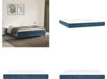 Vidaxl Materasso A Molle Insacchettate Blu Scuro 160X200X20 Cm In Velluto - Materasso A Molle Insacchettate - Materassi A Molle Insacchettate - Materasso - Mobili Per La Camera Da Letto