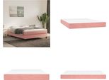 Vidaxl Materasso A Molle Insacchettate Rosa 140X200X20 Cm In Velluto - Materasso A Molle Insacchettate - Materassi A Molle Insacchettate - Materasso - Arredamento Camera Da Letto