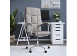 Vidaxl Sedia Da Ufficio Con Funzione Reclinabile In Tessuto Taupe - Sedia Da Ufficio Con Funzione Reclinabile - Sedie Da Ufficio Con Funzione Reclinabile - Sedia Da Ufficio Con Funzione Relax - Sedia Da Tavolo