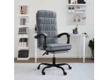 Vidaxl Sedia Da Ufficio Con Funzione Reclinabile Velluto Grigio Scuro - Sedia Da Ufficio Con Funzione Reclinabile - Sedie Da Ufficio Con Funzione Reclinabile - Sedia Da Ufficio Con Funzione Relax - Sedia Da Scrivania