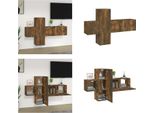 Vidaxl Set Di Mobili Tv 3 Pezzi In Legno Di Quercia Fumé - Set Di Mobili Tv - Set Di Mobili Tv - Parete Attrezzata - Parete Attrezzata