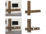 Vidaxl Set Di Mobili Tv 5 Pezzi In Legno Di Quercia Fumé - Set Di Mobili Tv - Set Di Mobili Tv - Parete Attrezzata - Parete Attrezzata