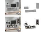 Vidaxl Set Di Mobili Tv 4 Pezzi In Legno Grigio Sonoma - Set Di Mobili Tv - Mobile Tv - Mobile Tv - Supporto Tv