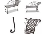 Vidaxl Chaise Longue Da Giardino 128 Cm In Acciaio Marrone Antico - Panca Da Giardino - Panche Da Giardino - Panche Da Terrazzo - Panche Da Terrazzo