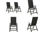 Vidaxl Sedie Da Giardino Pieghevoli 2 Pz. Tessile E Alluminio Nero - Sedia Da Giardino - Sedie Da Giardino - Sedia Da Esterno - Sedie Da Esterno
