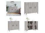 Vidaxl Credenza Grigio Sonoma 90X34X80 Cm Materiale A Base Di Legno - Credenza - Credenza - Armadio - Armadio Portaoggetti