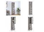 Vidaxl Credenza Grigio Sonoma 34,5X34X180 Cm Materiale A Base Di Legno - Credenza - Credenze - Credenza - Armadio