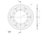 Supersprox Stealth-Kettenrad 520 - 48Z (Rot) RST-245/2:48-RED|ID 130.0 Lk 150.0 6-Loch