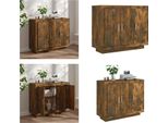 Vidaxl Credenza In Rovere Fumé 92X35X75 Cm In Legno - Credenza - Credenza - Armadio - Armadio Portaoggetti