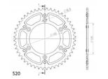 Supersprox Stealth-Kettenrad 520 - 48Z (Argento) RST-990:48-SLV|ID 125.0 Lk 150.0 6-Loch