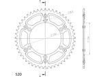 Supersprox Stealth-Kettenrad 520 - 49Z (Blau) RST-1512:49-BLU|ID 136.0 Lk 156.0 6-Loch