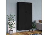 The Living Store Armadio Nero 90X50X180 Cm Acciaio