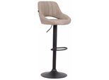 In And Outdoorsgabello Da Bar Miza Grigio Nero - Tessuto - Altezza Seduta 60-81 Cm - Sgabelli Da Bar Ergonomici - Altezza Regolabile - Set Di 1 - Con Schienale - Per Cucina E Bar