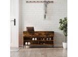 The Living Store Panca Per Scarpe In Rovere Fumé 102X35X55 Cm Materiale In Legno