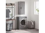 The Living Store Armadio A Muro Grigio Sonoma 34,5X34X90 Cm Materiale Legno