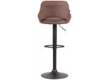 In And Outdoorsgabello Da Bar Miza Brown Black - Tessuto - Altezza Seduta 60-81 Cm - Sgabelli Da Bar Ergonomici - Altezza Regolabile - Set Di 1 - Con Schienale - Per Cucina E Bar