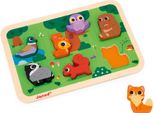 Janod Puzzle In Legno Degli Animali Della Foresta - Puzzle Ad Incastro 7 Pezzi In Legno